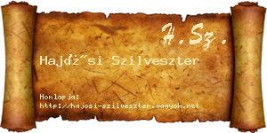 Hajósi Szilveszter névjegykártya